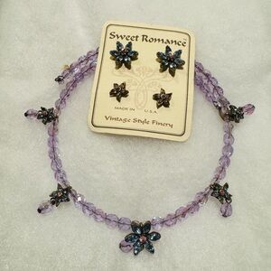 Sweet Romance Choker and Earrings Set